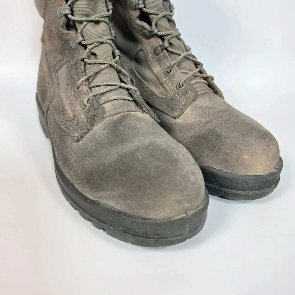 Belleville Tactical Combat Boots Mens 10.5 R Steel Toe Gore Tex Gray Hot Weather